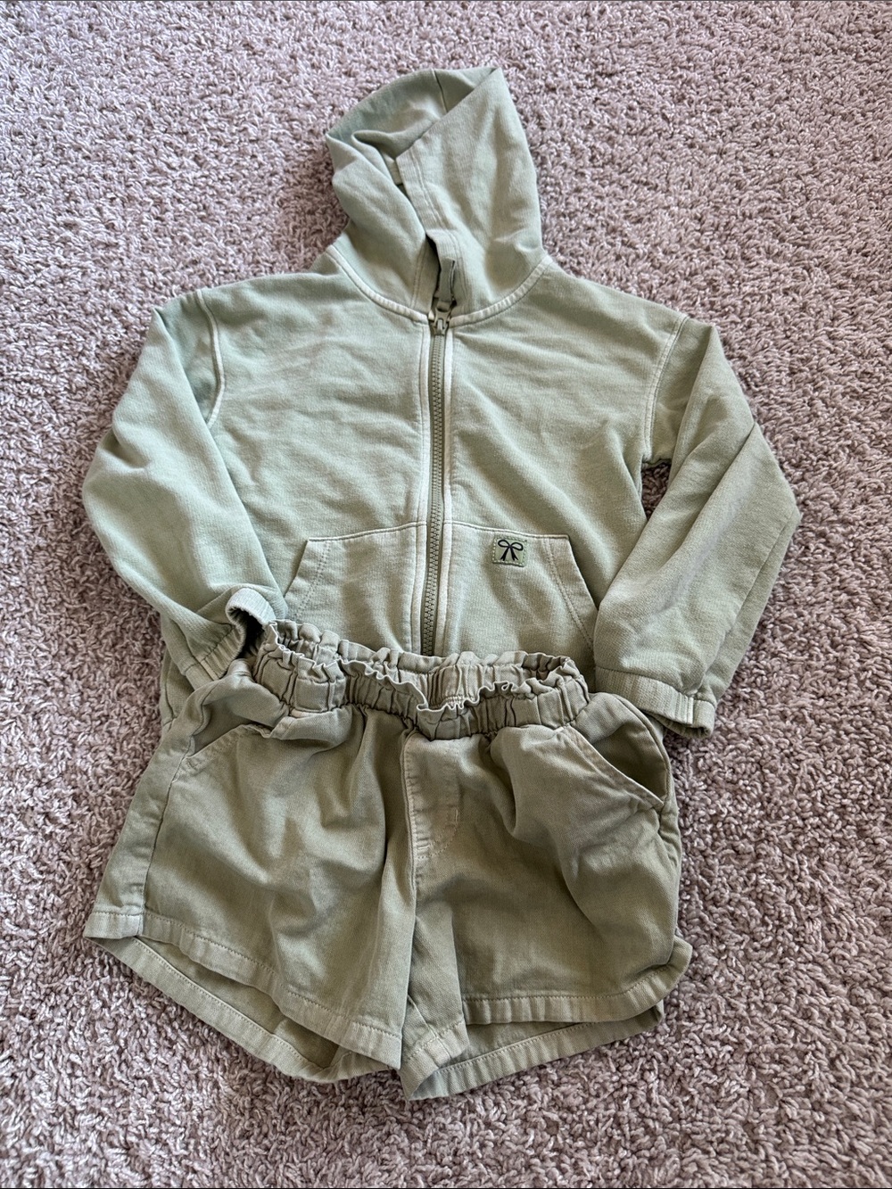 Cat & Jack Olive Green Hoodie and Shorts Set